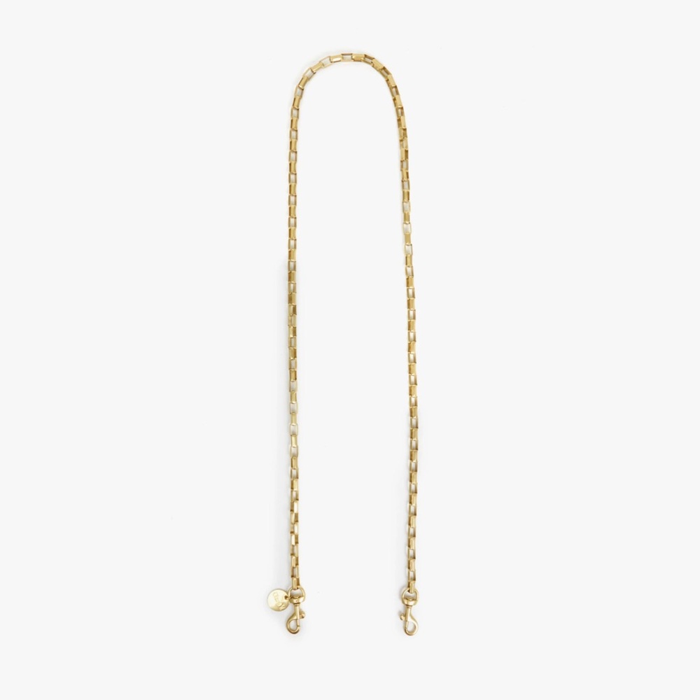 Clare V Box Chain Crossbody Strap Brass